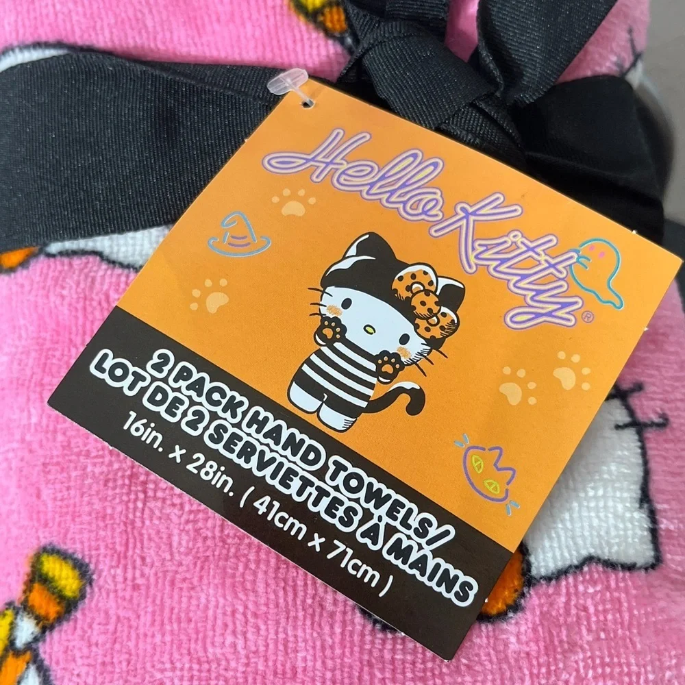Hello Kitty NEW - 2 hand towels Pink Candy Corn halloween october